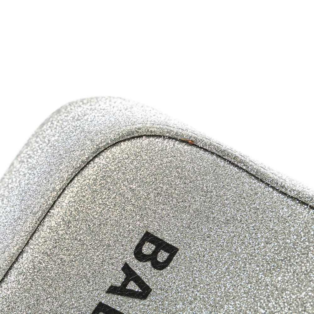 Silver Leather Balenciaga Clutch