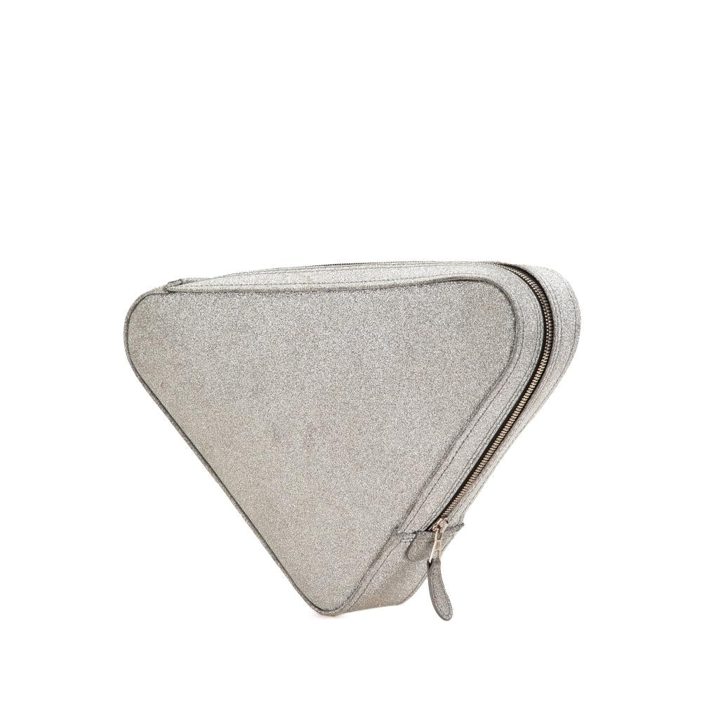 Silver Leather Balenciaga Clutch