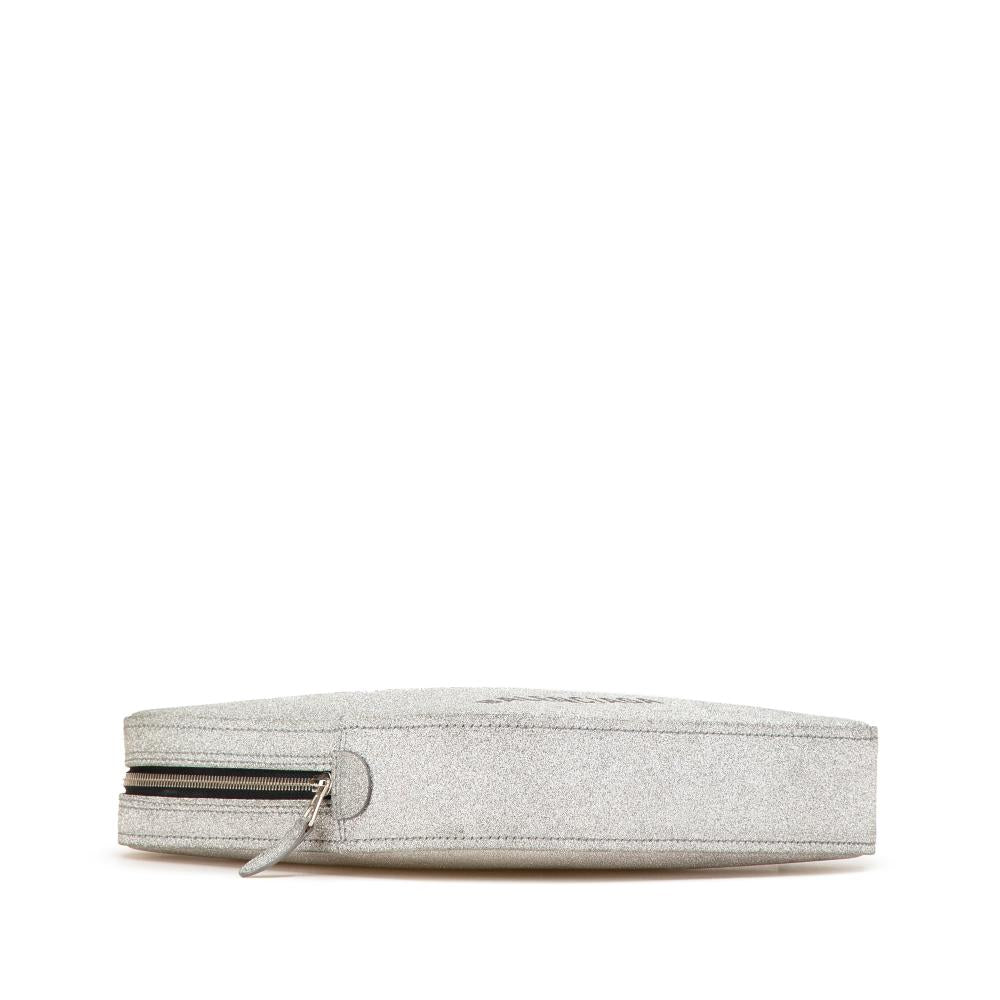 Silver Leather Balenciaga Clutch