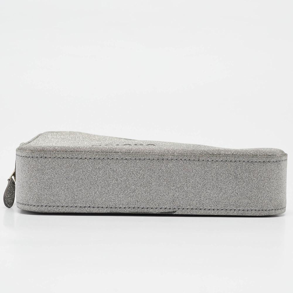 Silver Leather Balenciaga Clutch