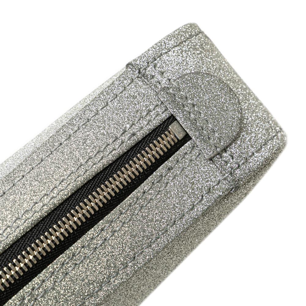 Silver Leather Balenciaga Clutch