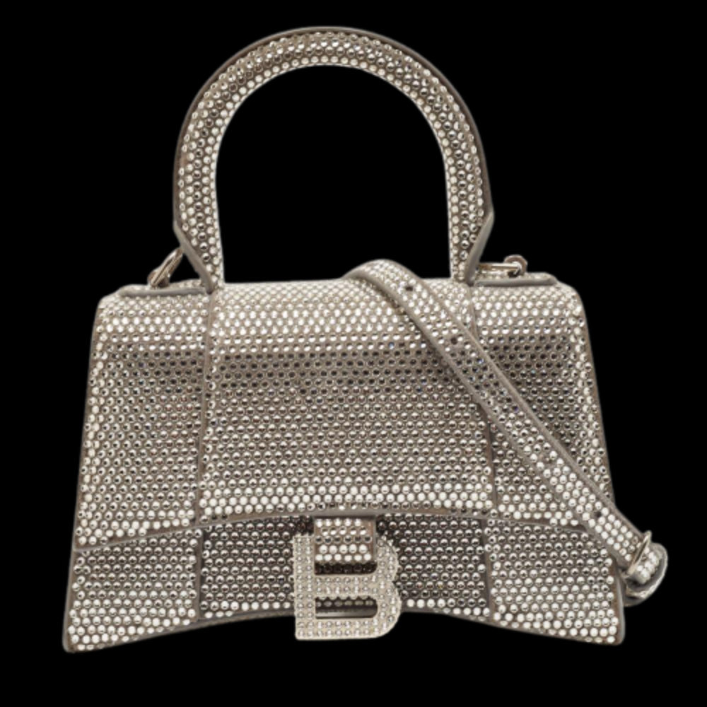 Silver Suede Balenciaga Hourglass