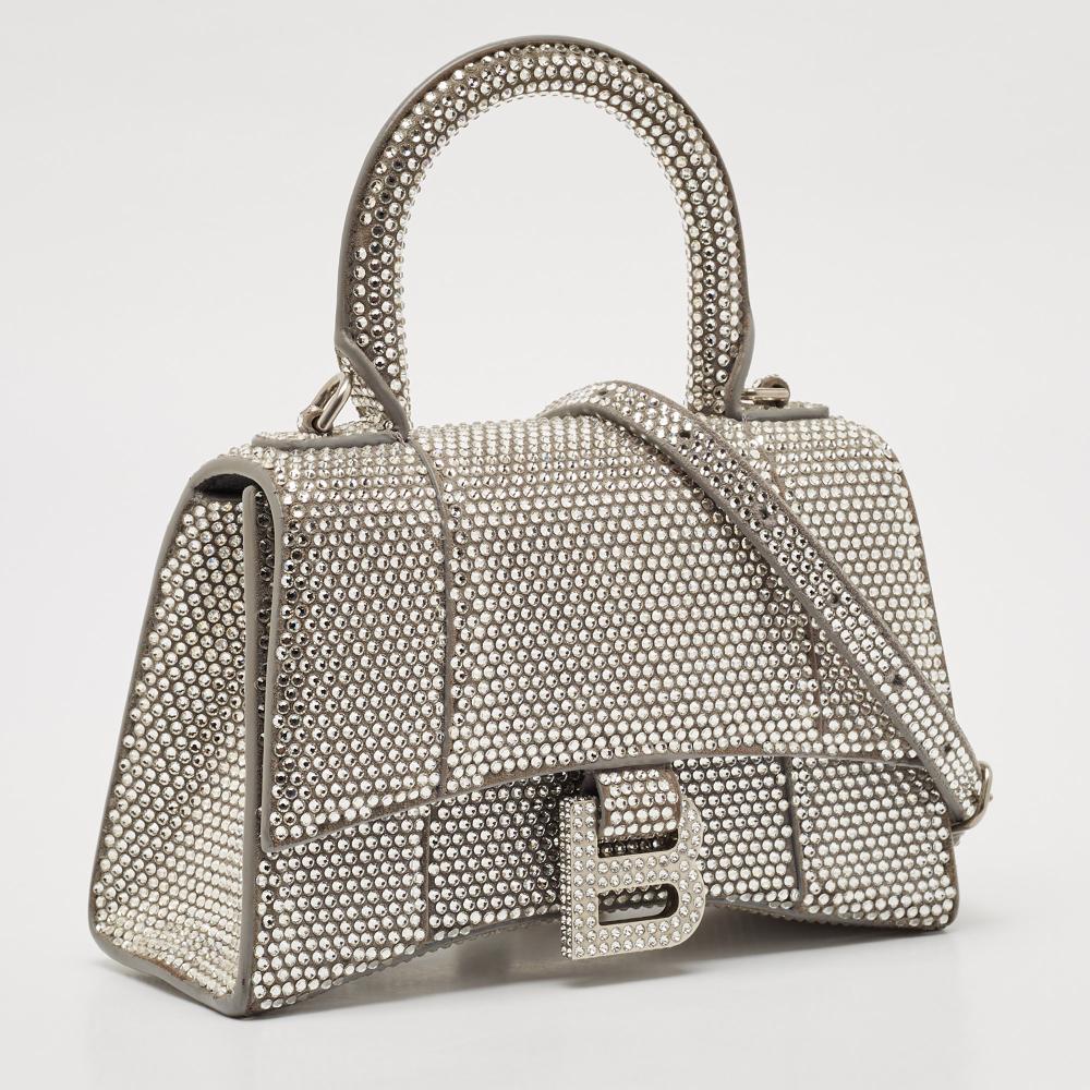 Silver Suede Balenciaga Hourglass
