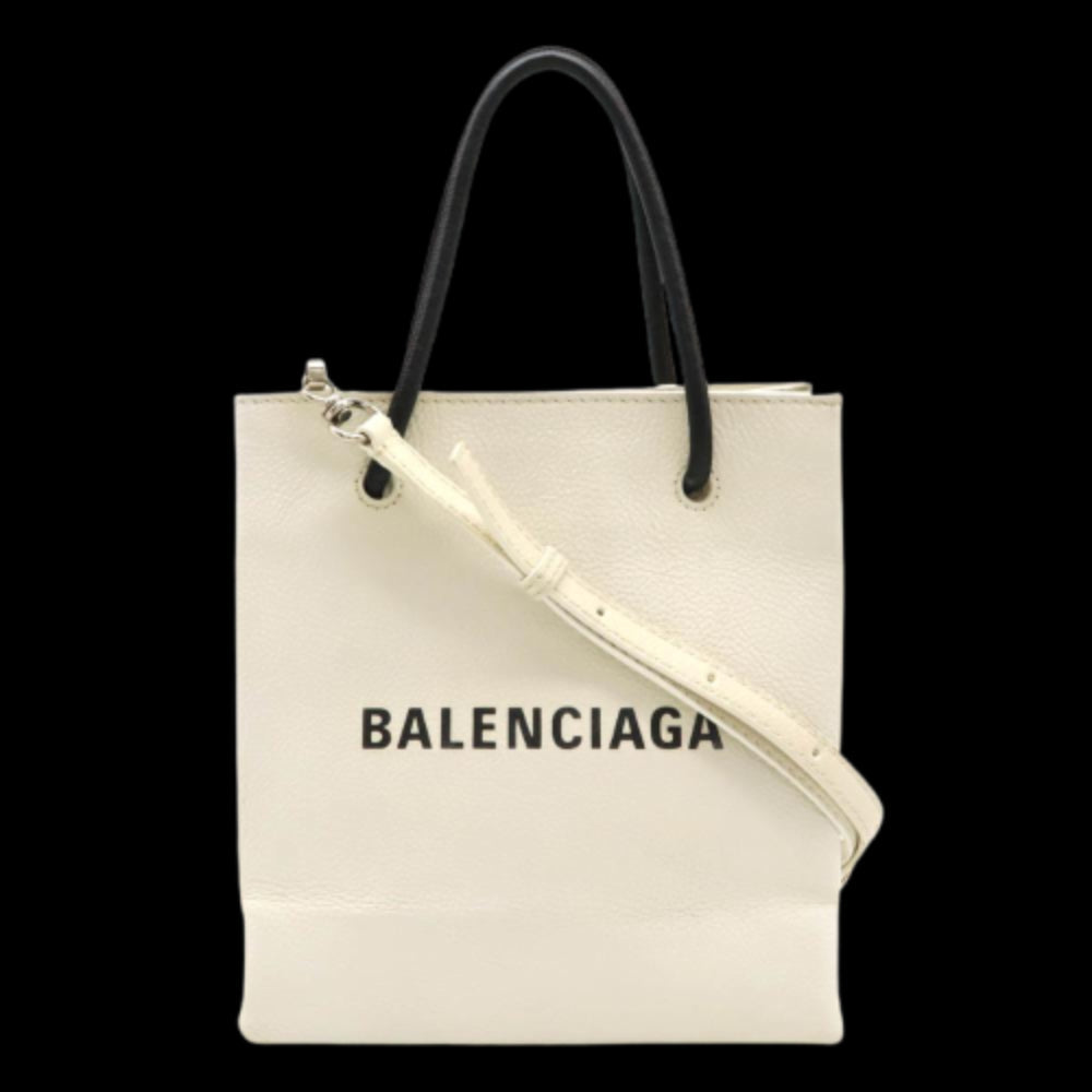 White Leather Balenciaga Tote