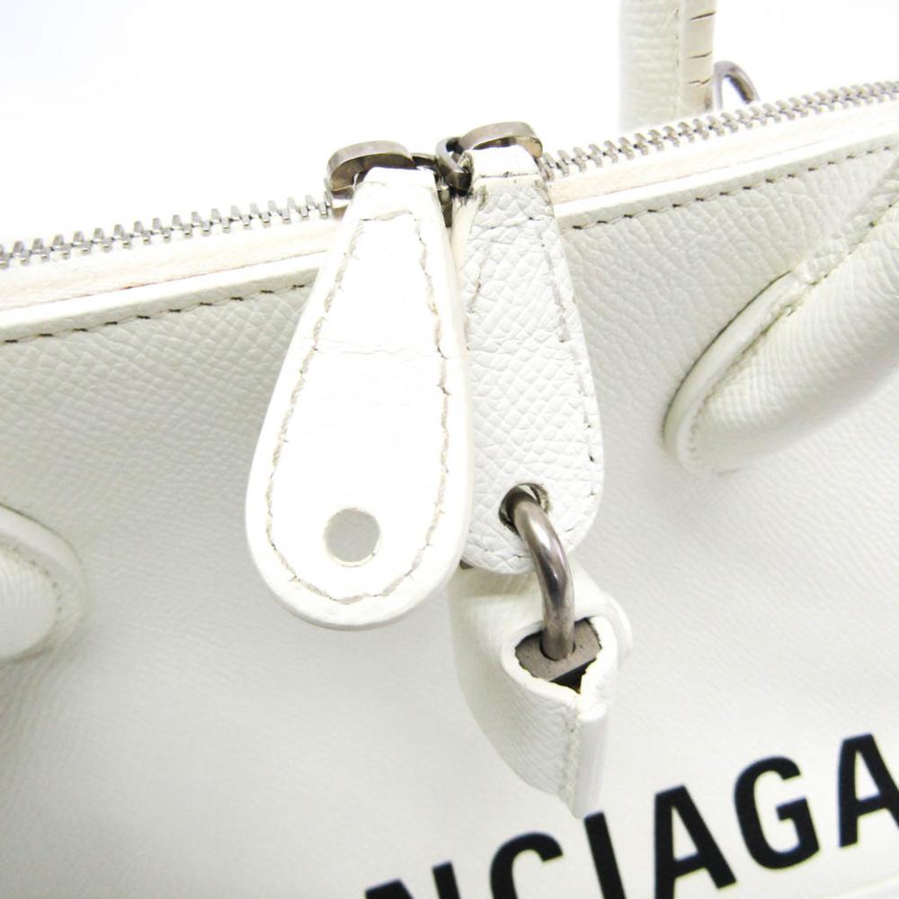 White Leather Balenciaga Ville