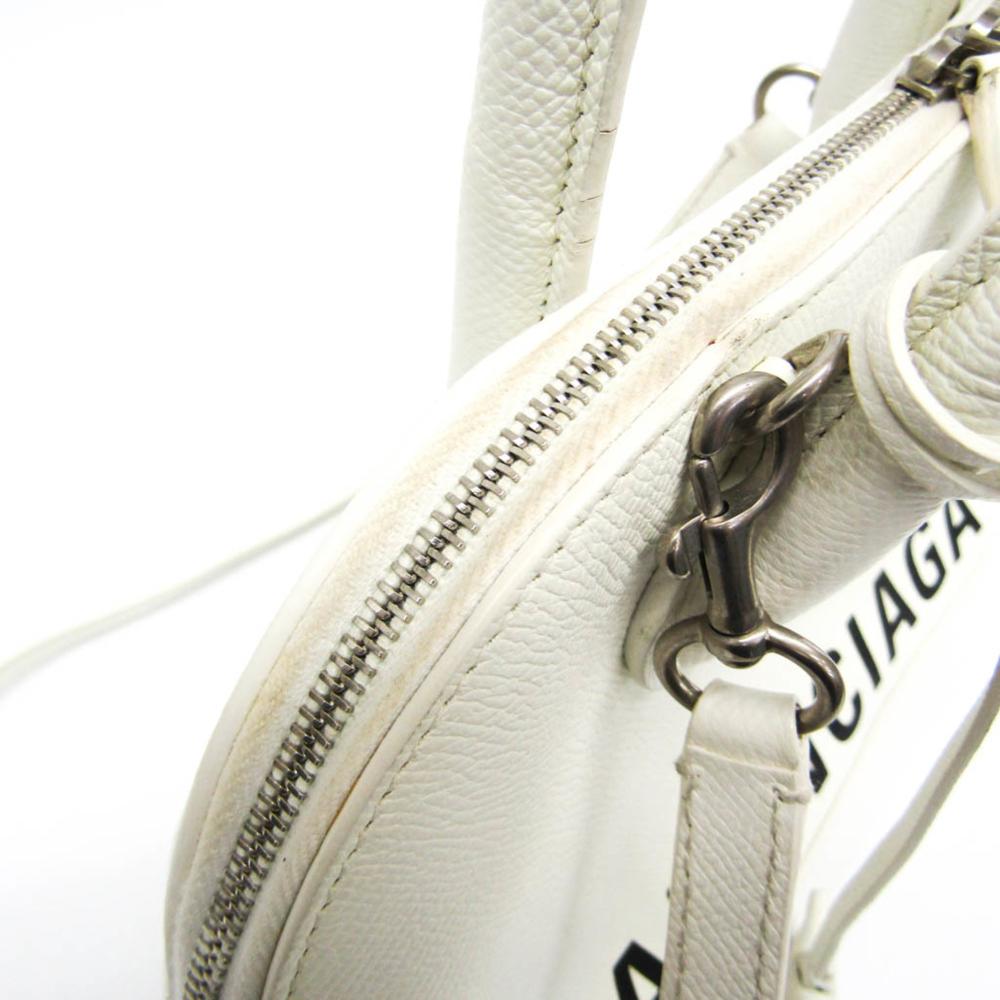 White Leather Balenciaga Ville