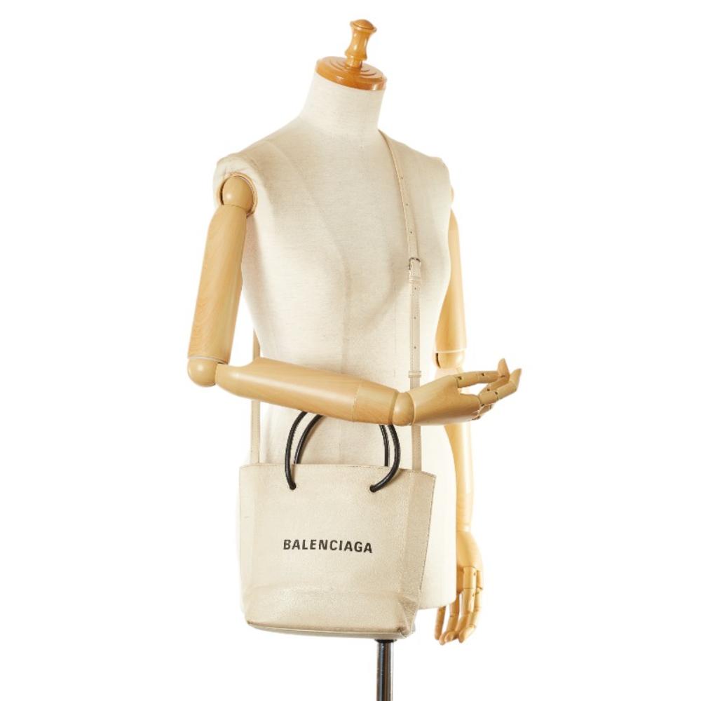 White Leather Balenciaga Tote