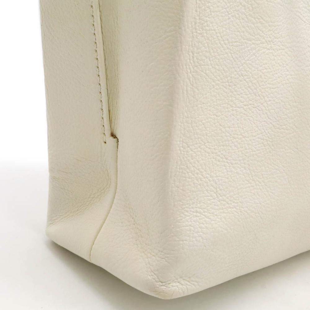 White Leather Balenciaga Tote
