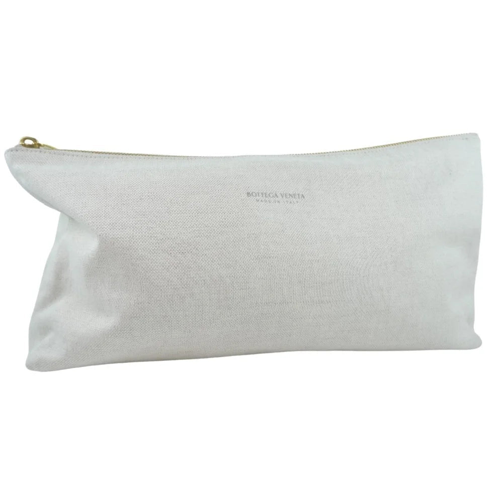 Beige Canvas Bottega Veneta Clutch