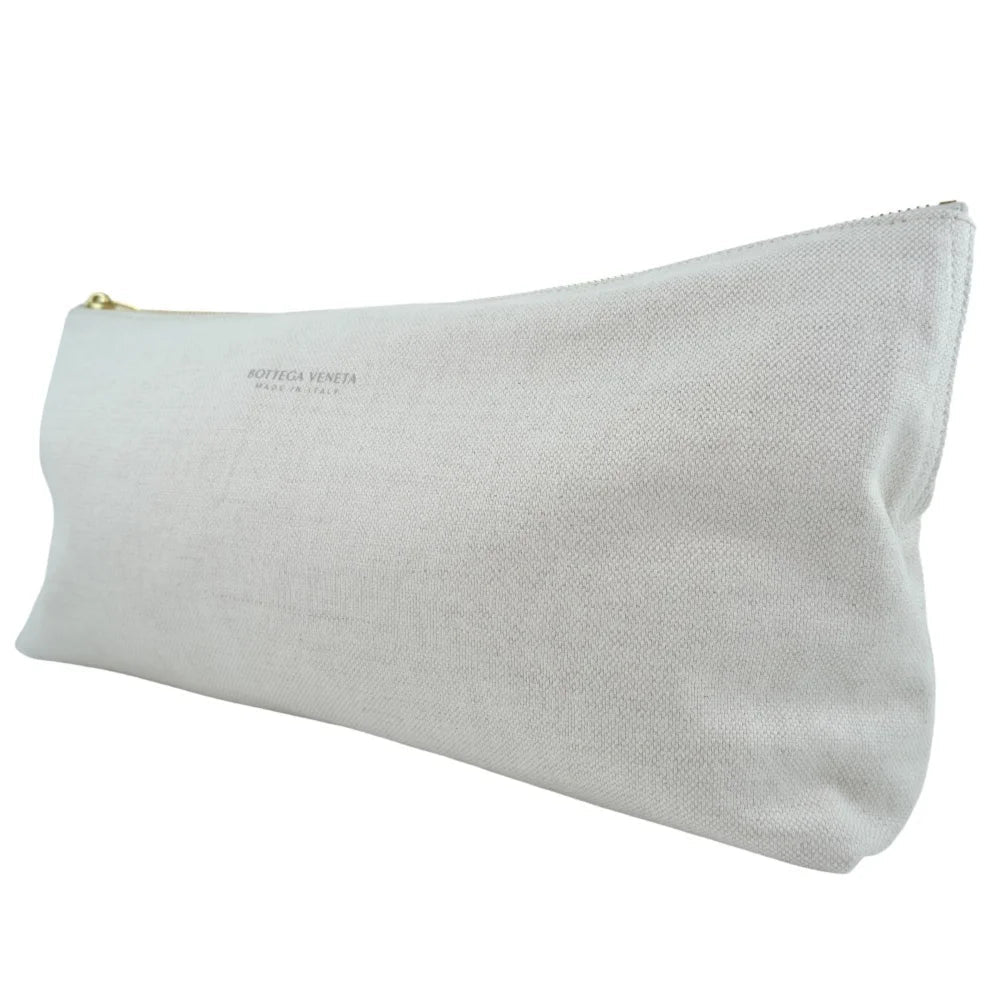 Beige Canvas Bottega Veneta Clutch