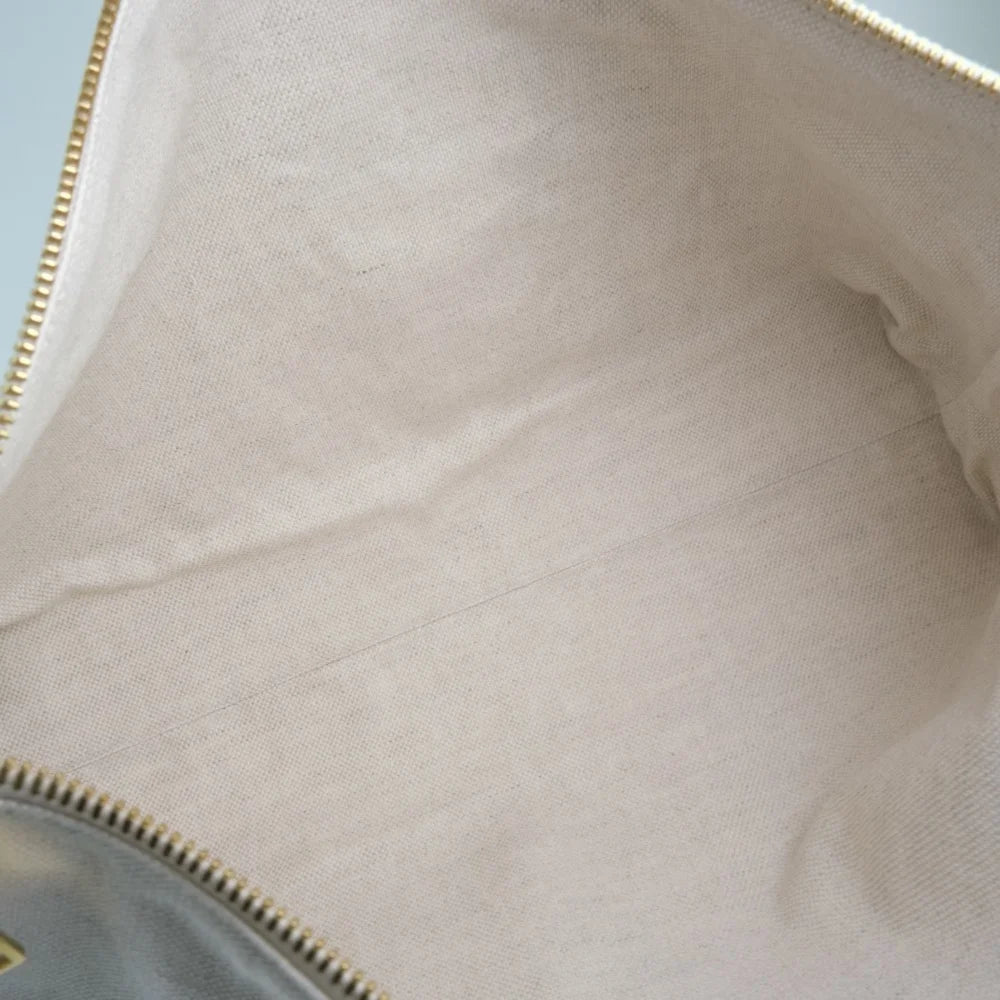 Beige Canvas Bottega Veneta Clutch