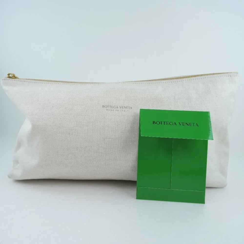 Beige Canvas Bottega Veneta Clutch