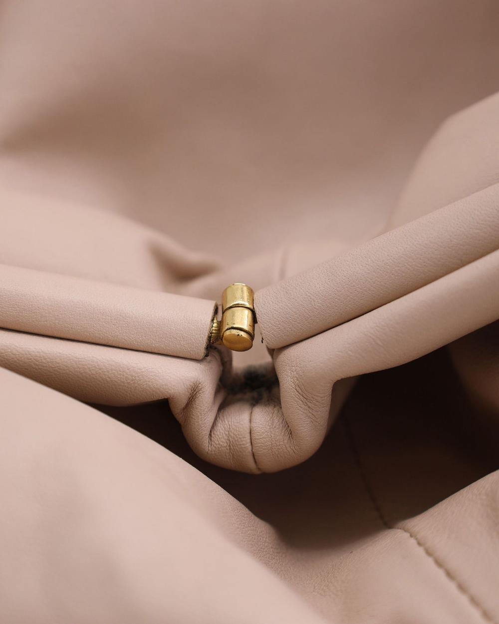 Beige Leather Bottega Veneta Pouches