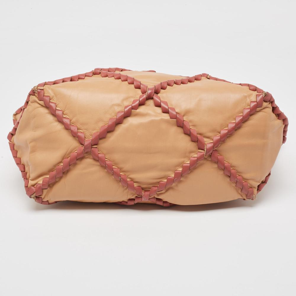 Beige Leather Bottega Veneta Tote