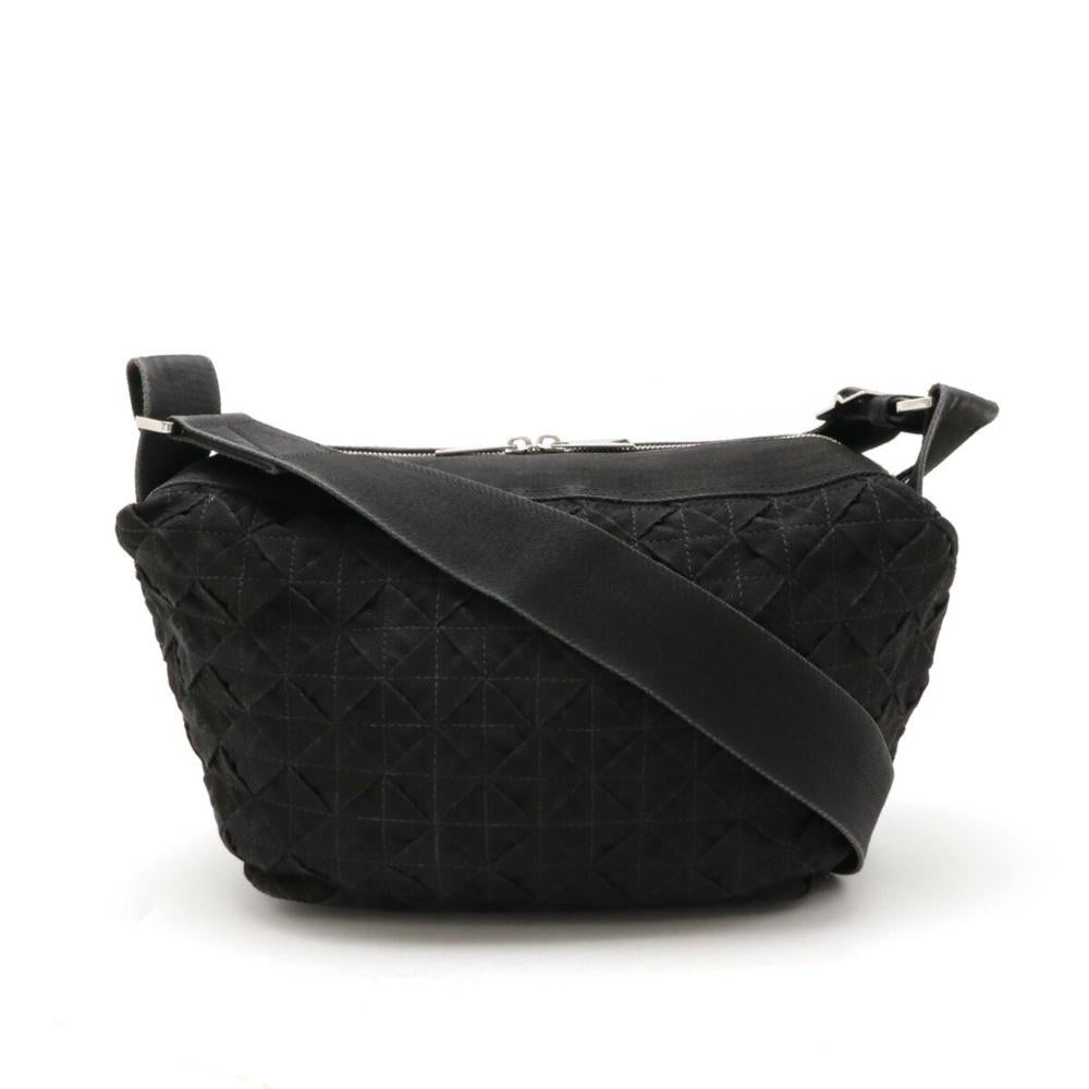 Black Canvas Bottega Veneta Shoulder Bag