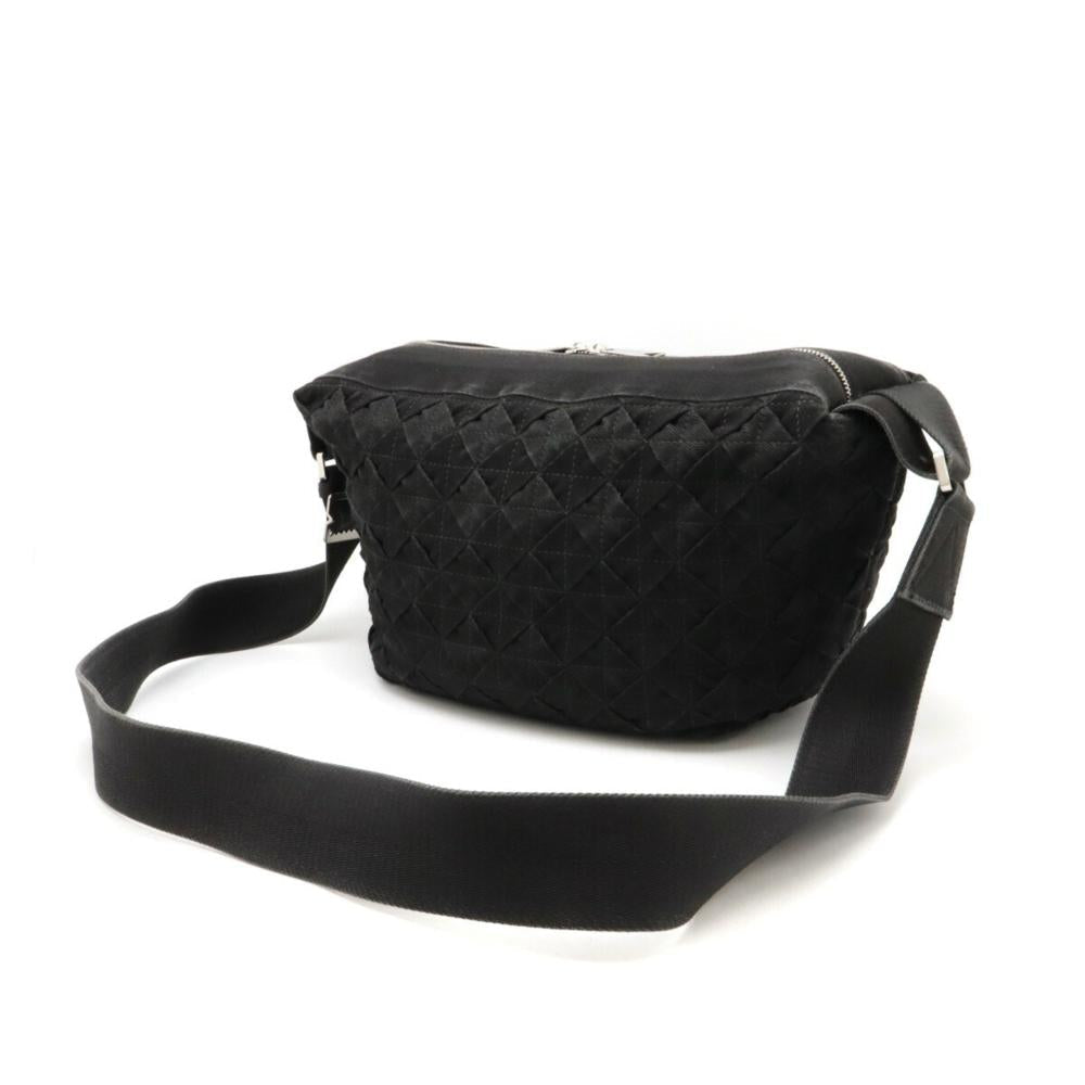 Black Canvas Bottega Veneta Shoulder Bag