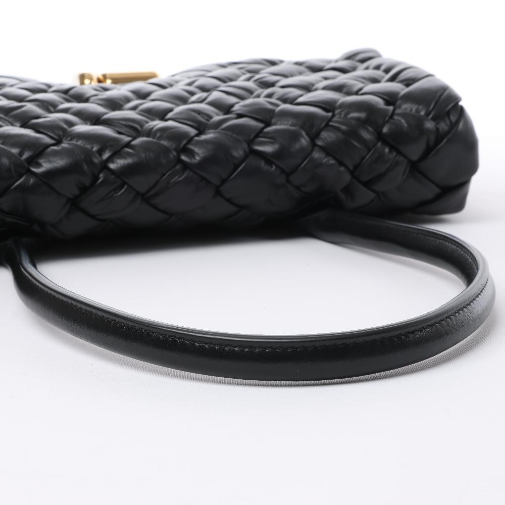 Black Leather Bottega Veneta Shoulder Bag