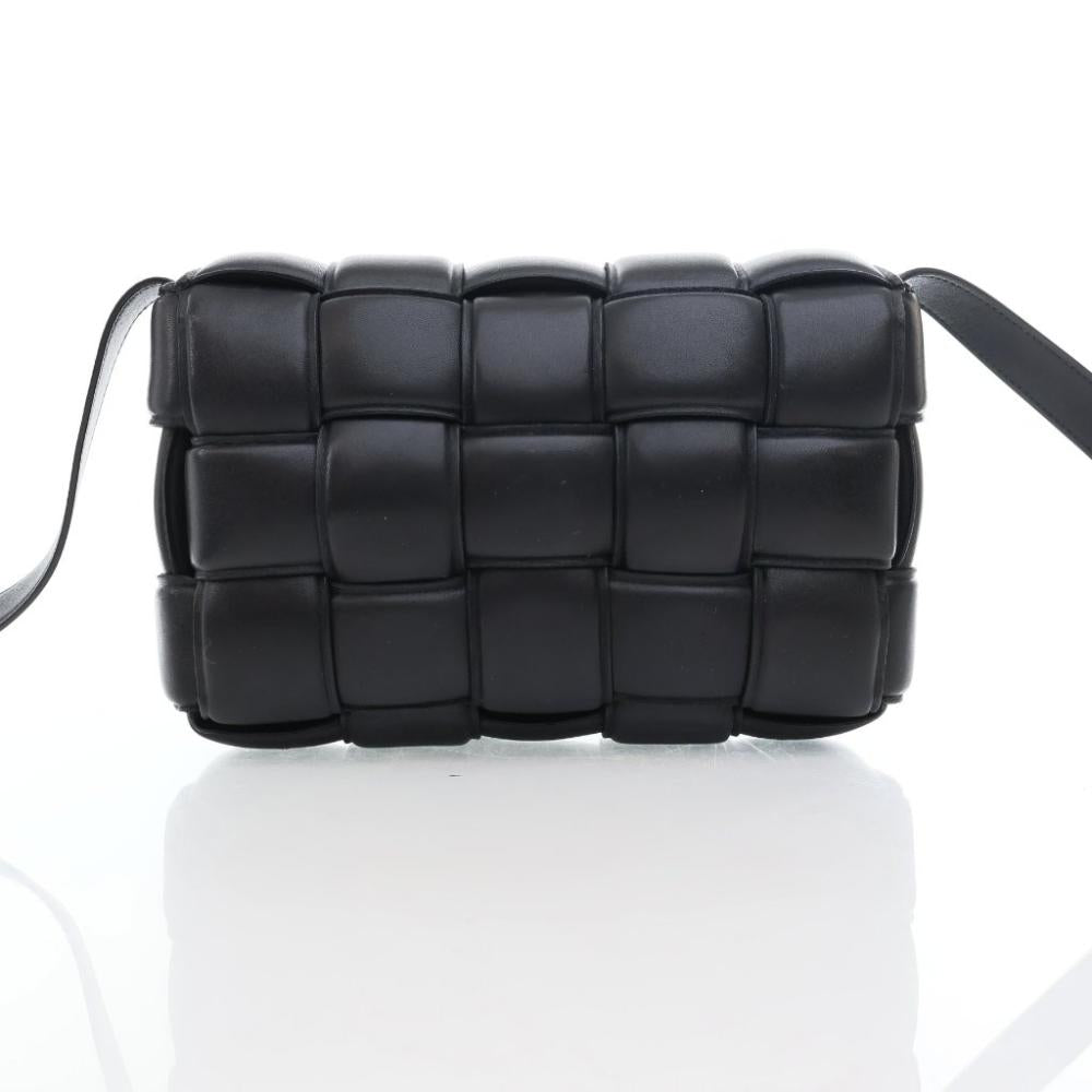 Black Leather Bottega Veneta Crossbody Bag