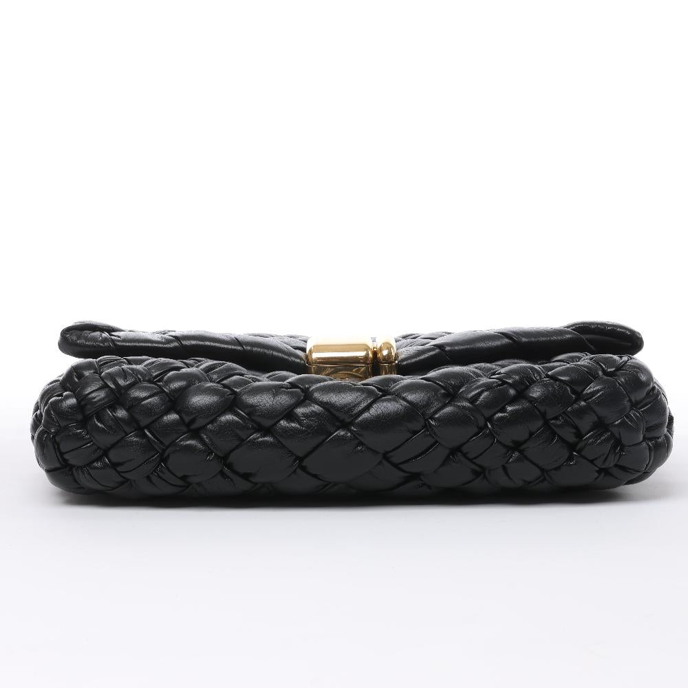 Black Leather Bottega Veneta Shoulder Bag
