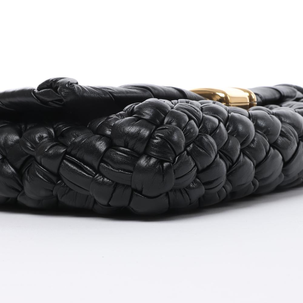 Black Leather Bottega Veneta Shoulder Bag