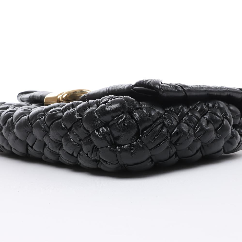 Black Leather Bottega Veneta Shoulder Bag