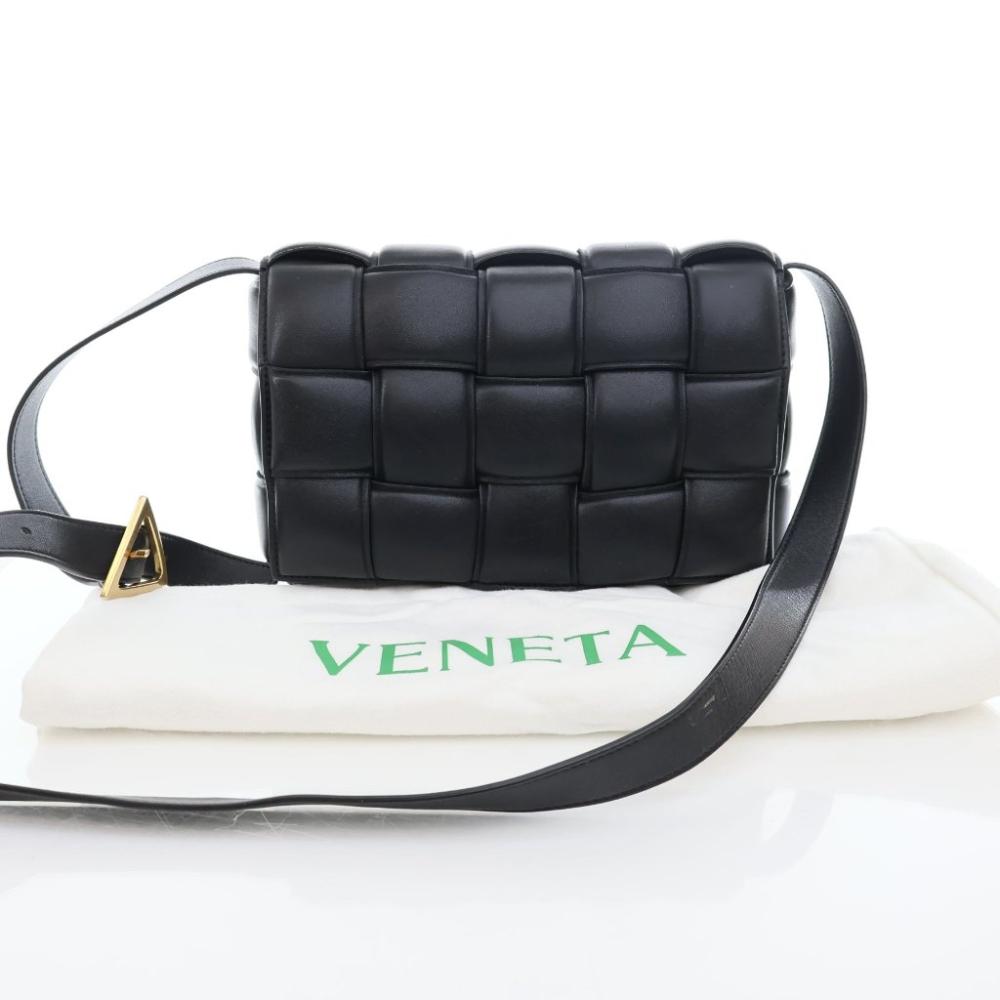 Black Leather Bottega Veneta Crossbody Bag