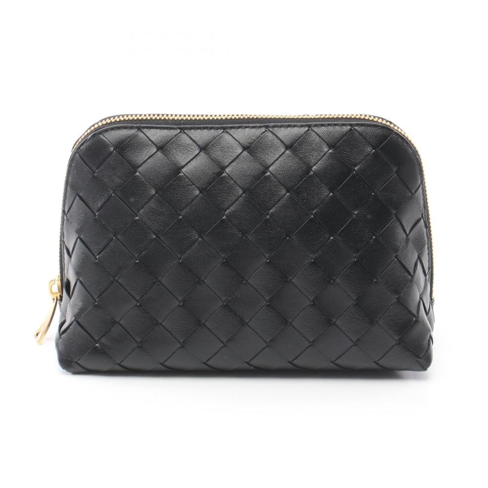Black Leather Bottega Veneta Pouches