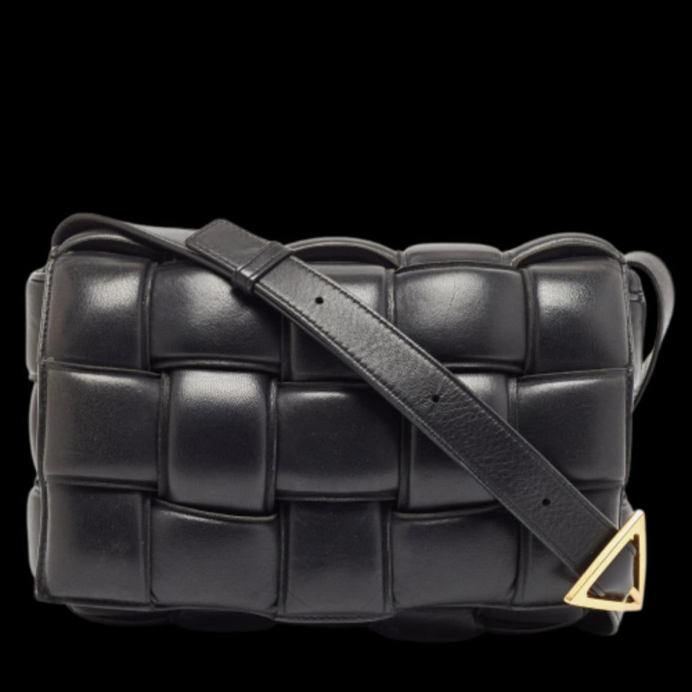 Black Leather Bottega Veneta Shoulder Bag