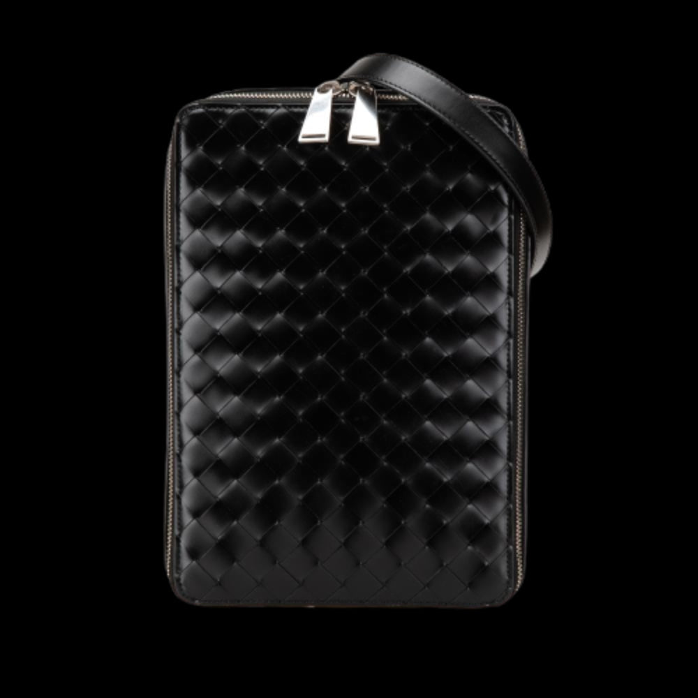 Black Leather Bottega Veneta Crossbody Bag