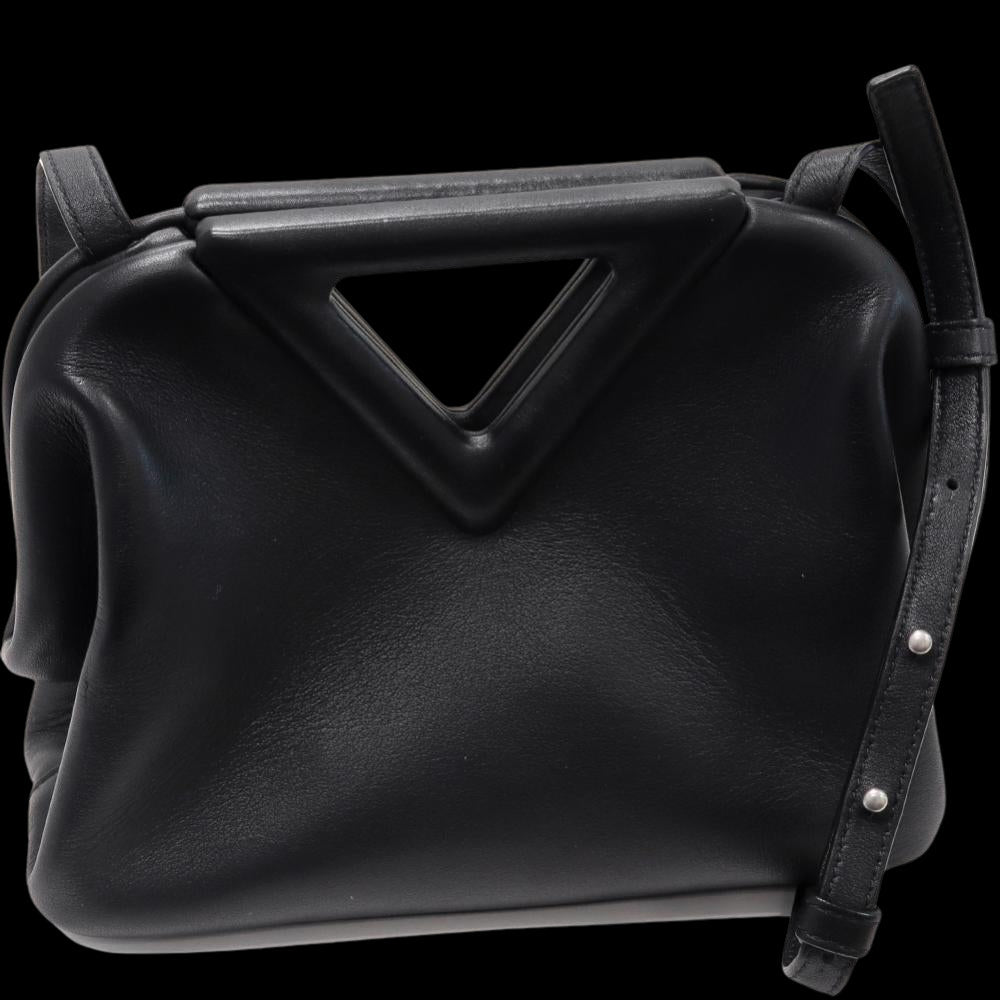 Black Leather Bottega Veneta Handbag
