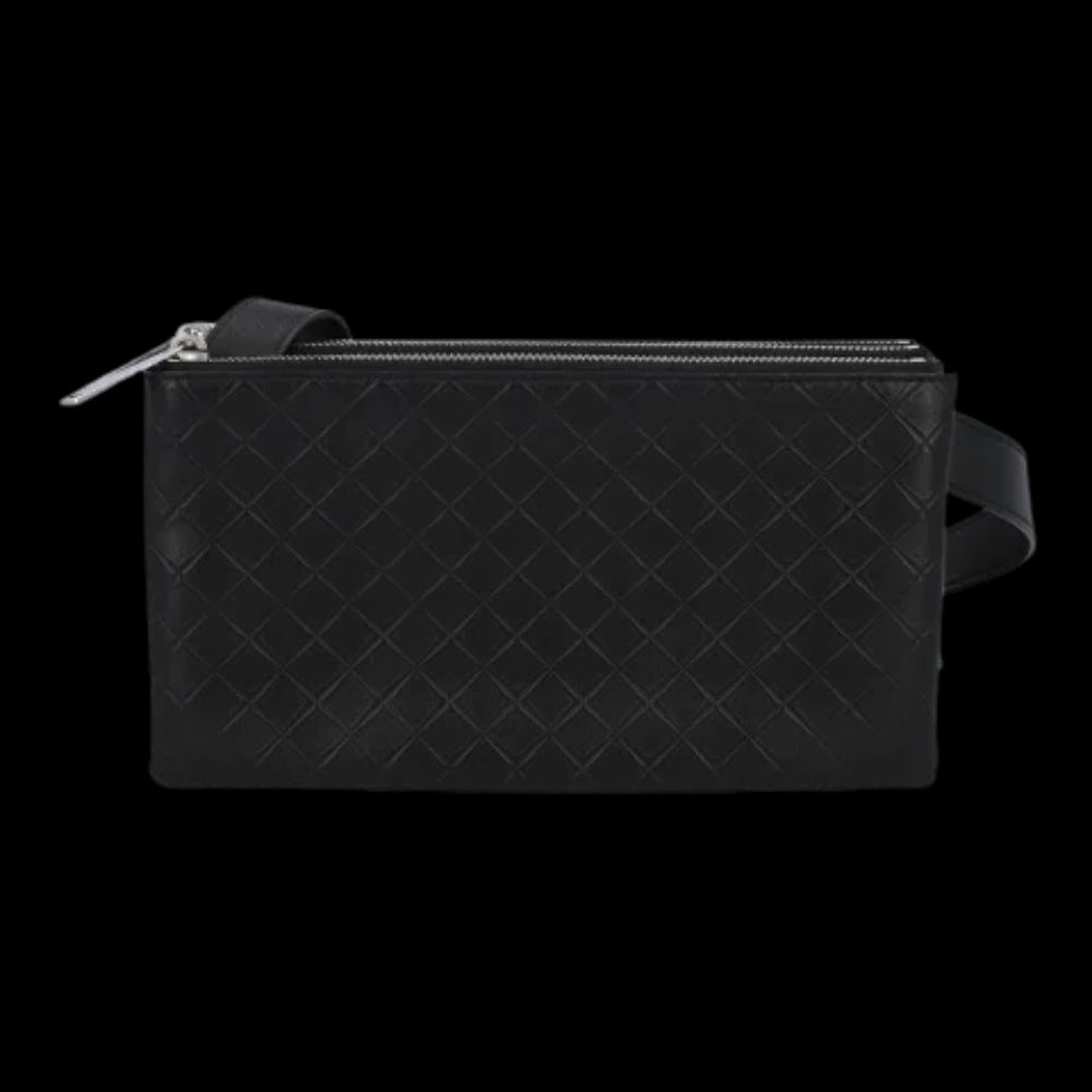 Black Leather Bottega Veneta Crossbody Bag