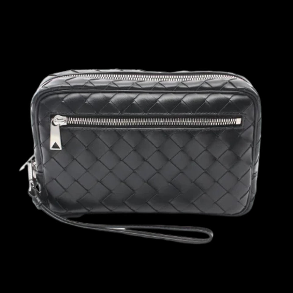 Black Leather Bottega Veneta Pouches