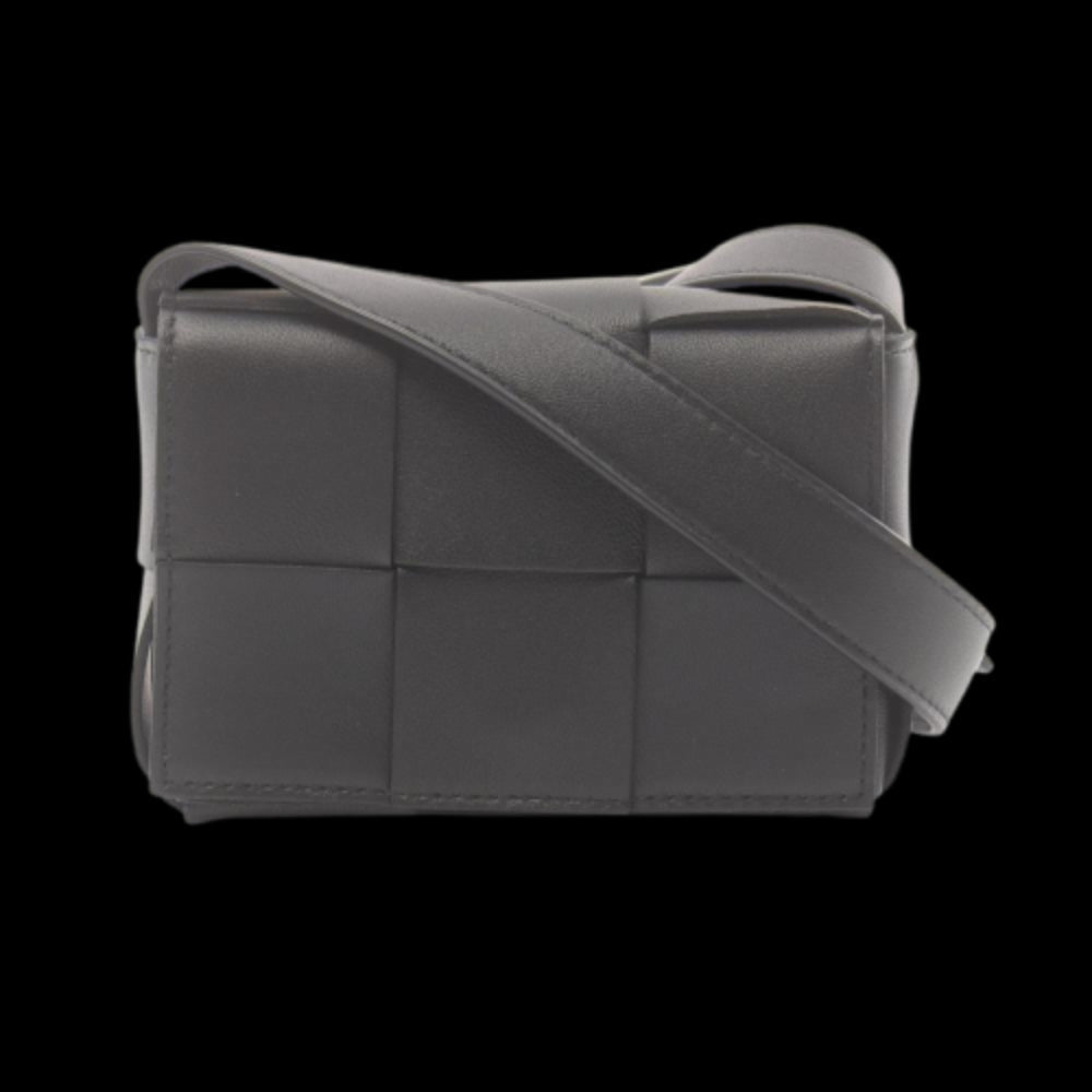 Black Leather Bottega Veneta Crossbody Bag