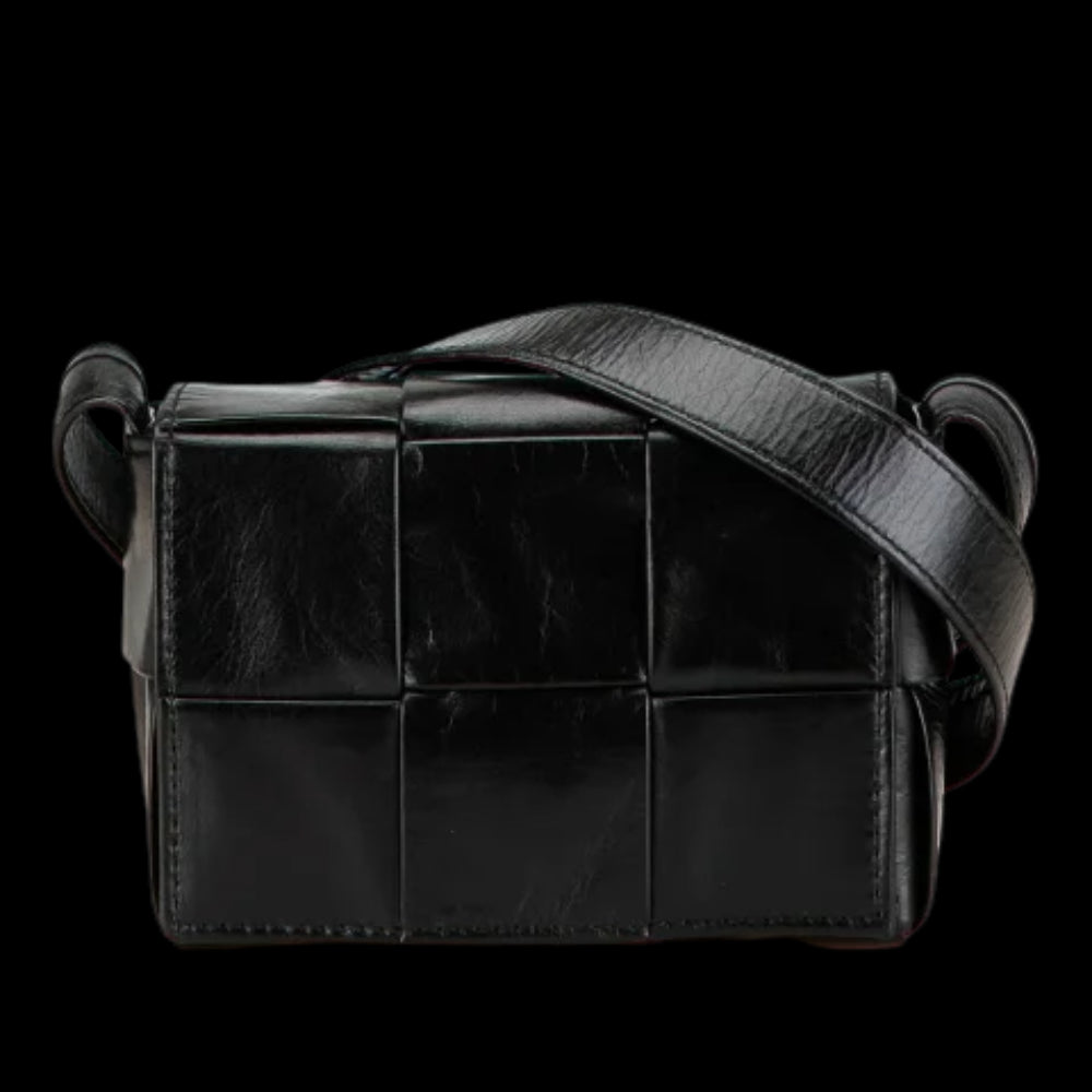 Black Leather Bottega Veneta Crossbody Bag