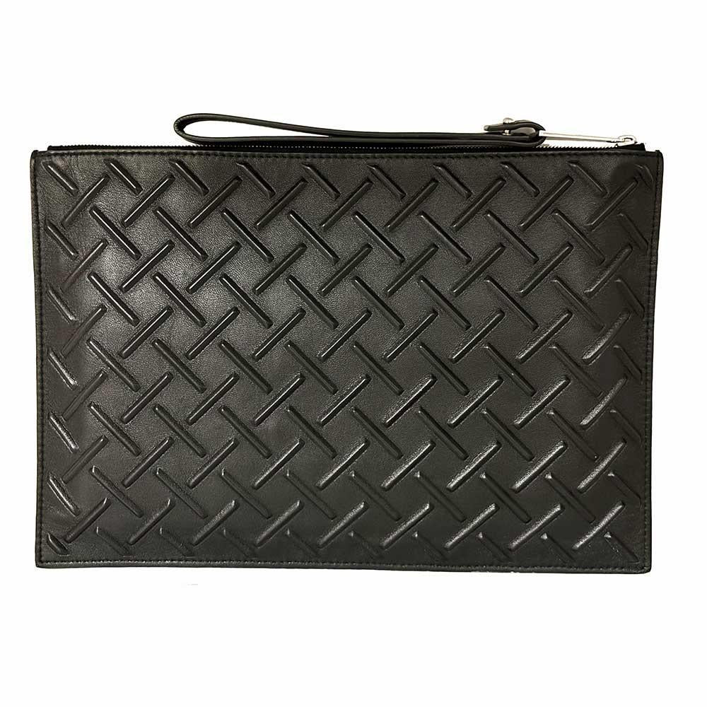 Black Leather Bottega Veneta Clutch
