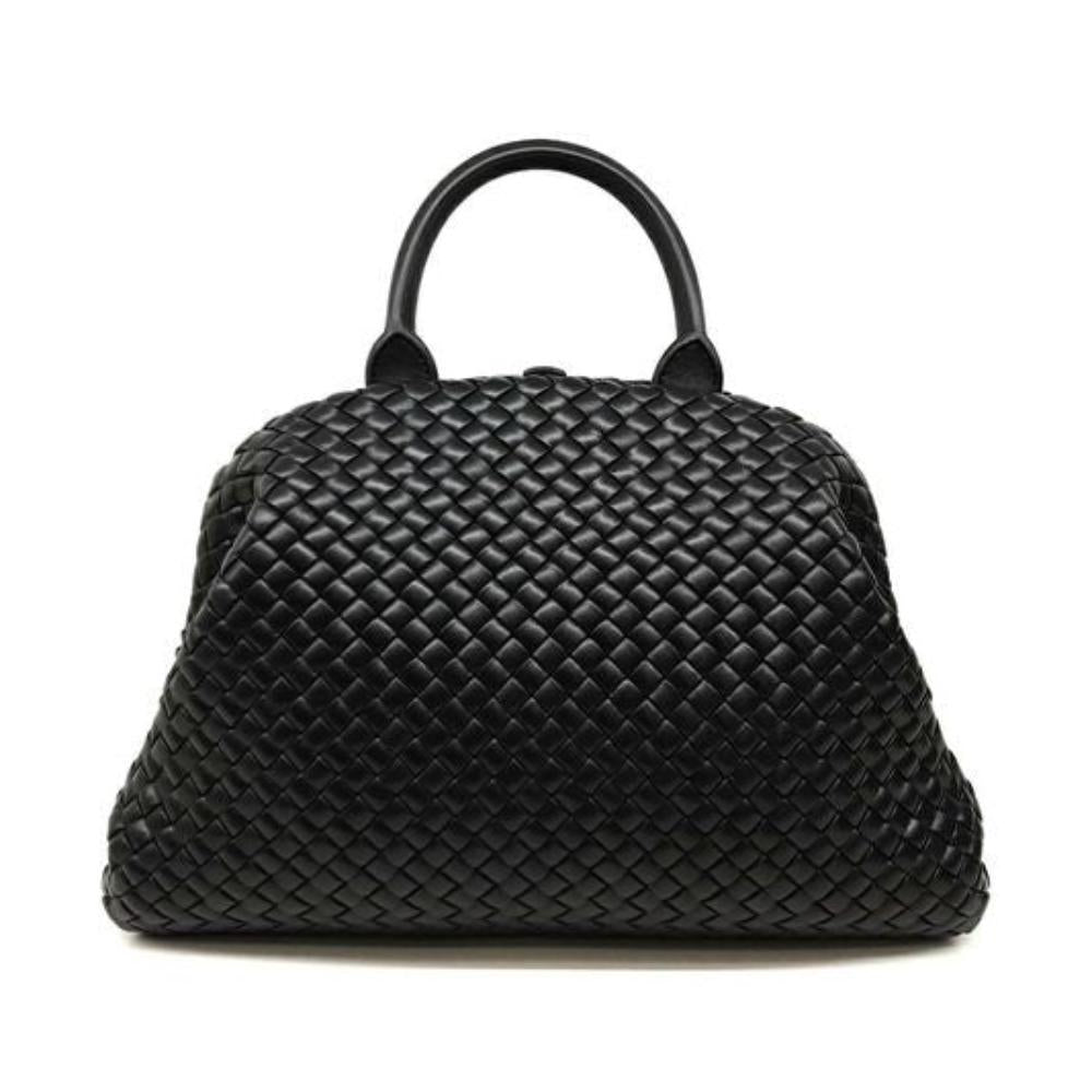 Black Leather Bottega Veneta Handbag
