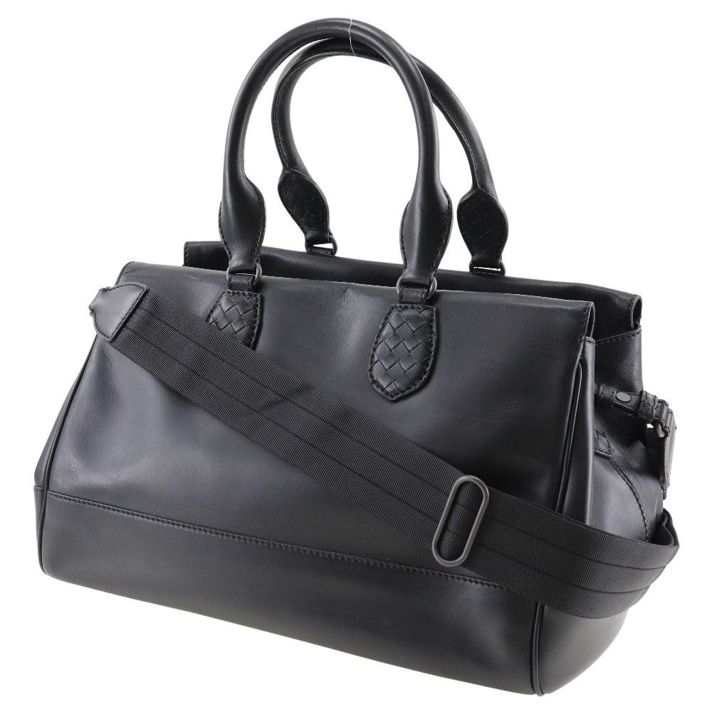 Black Leather Bottega Veneta Handbag