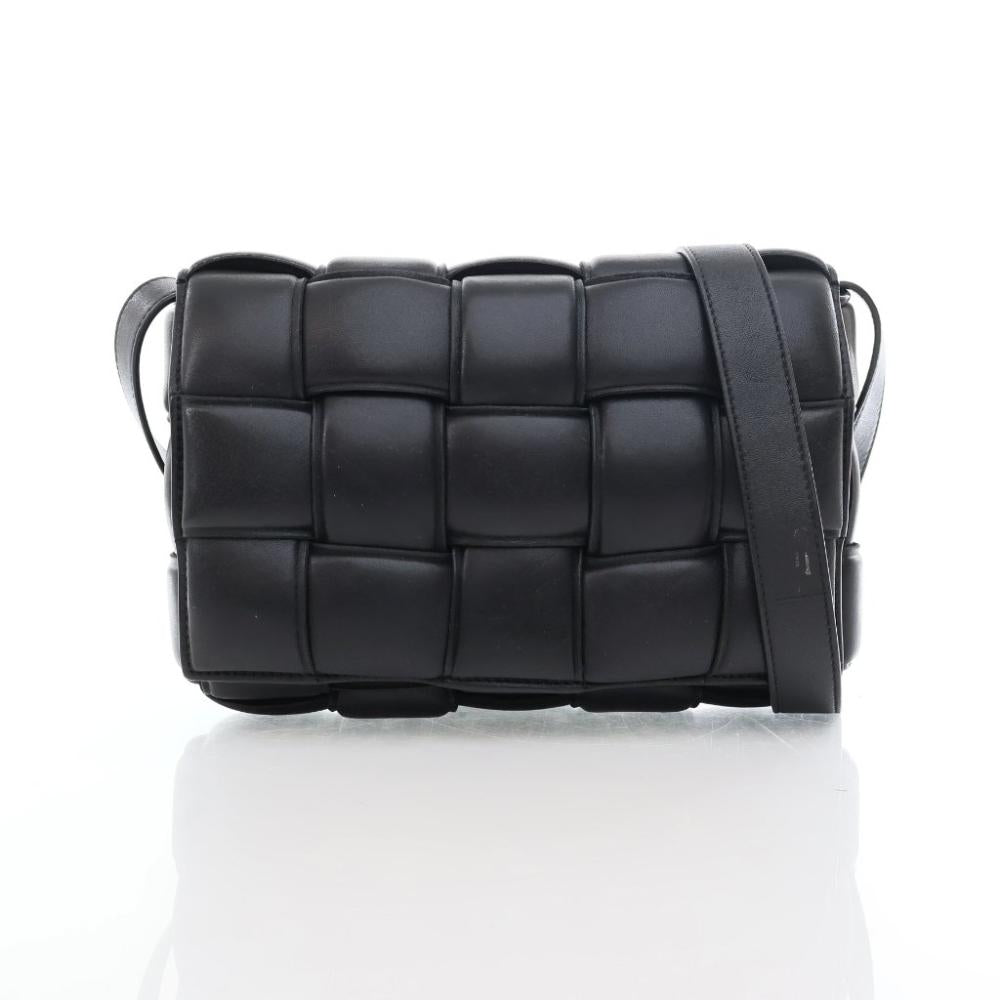 Black Leather Bottega Veneta Crossbody Bag