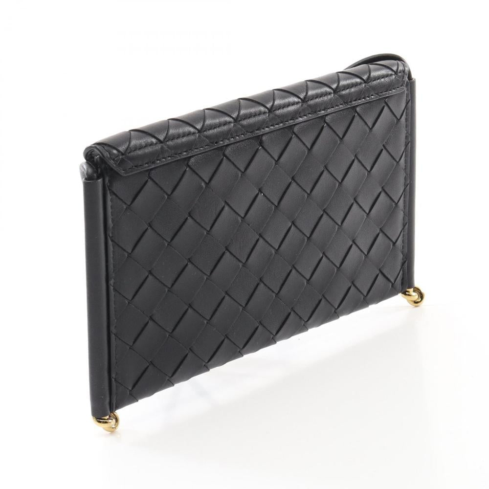 Black Leather Bottega Veneta Shoulder Bag