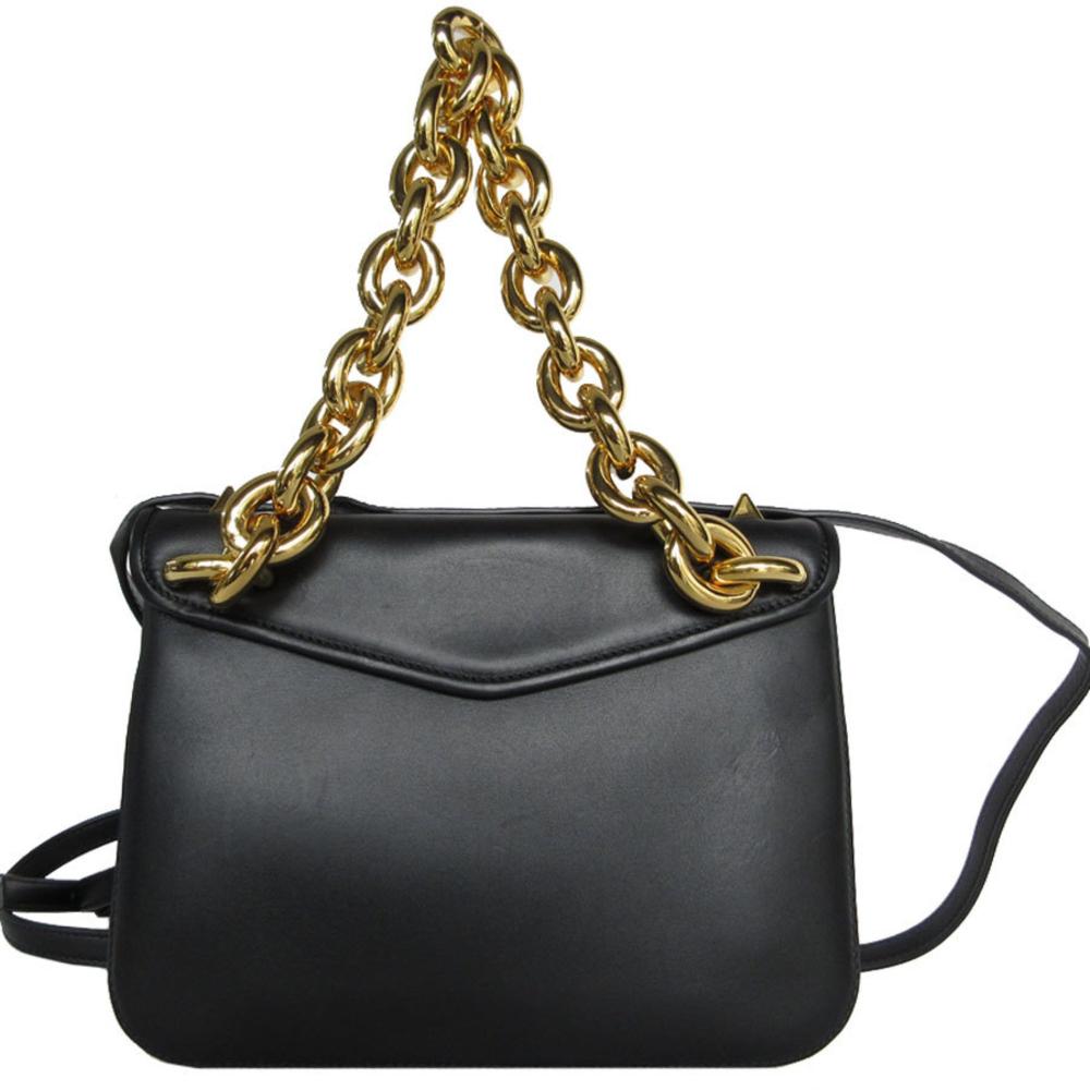 Black Leather Bottega Veneta Shoulder Bag