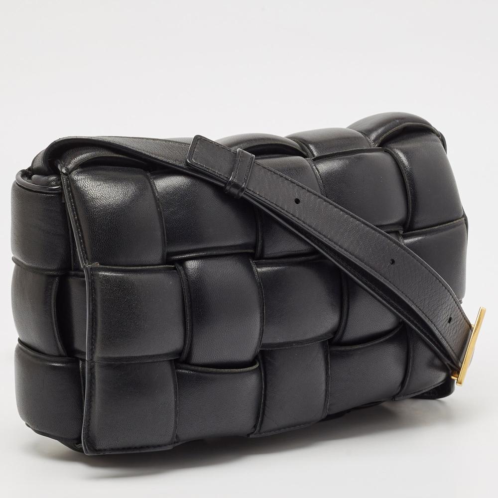 Black Leather Bottega Veneta Shoulder Bag