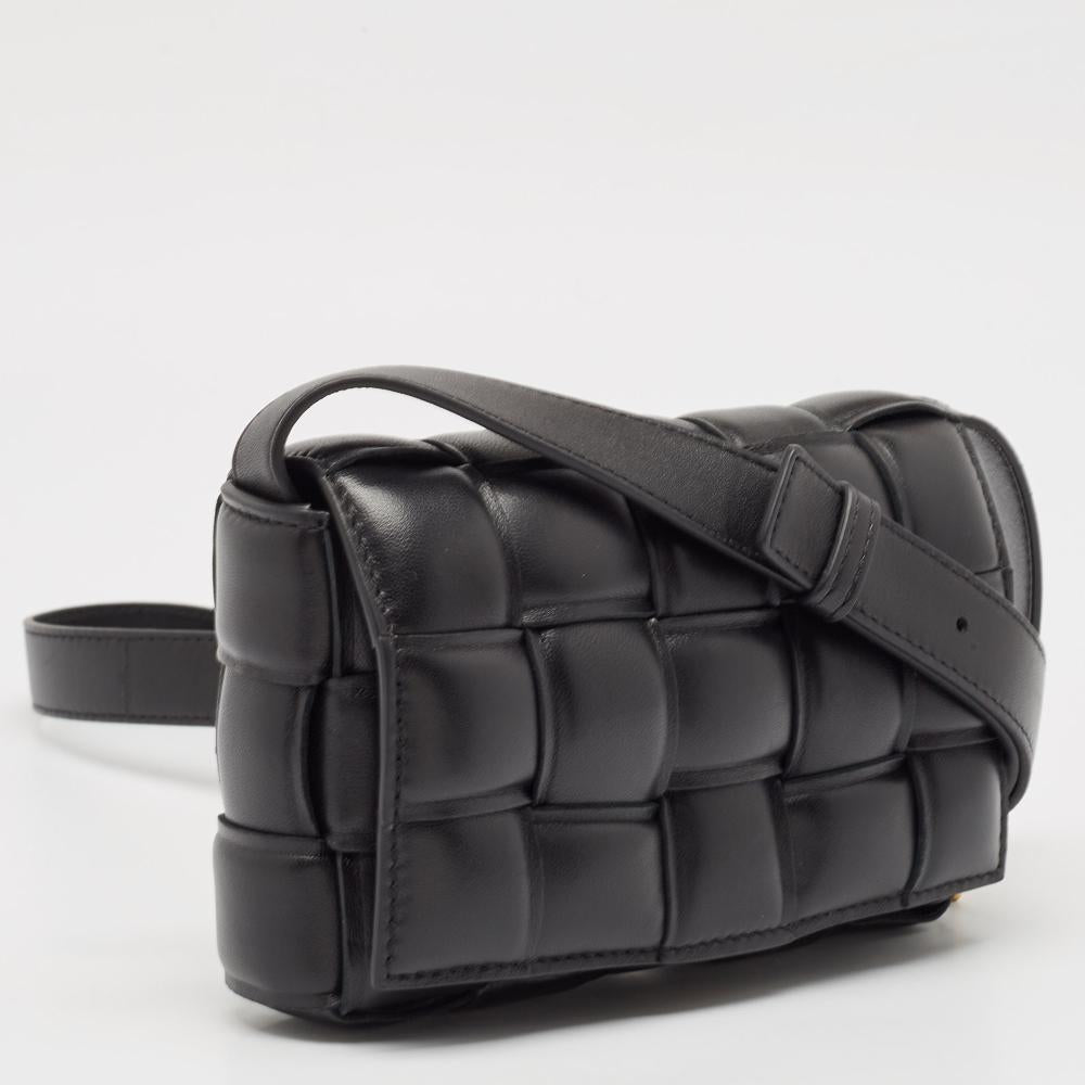 Black Leather Bottega Veneta Crossbody Bag