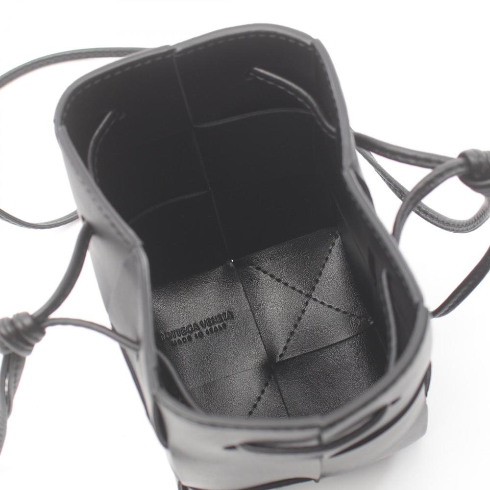 Black Leather Bottega Veneta Crossbody Bag