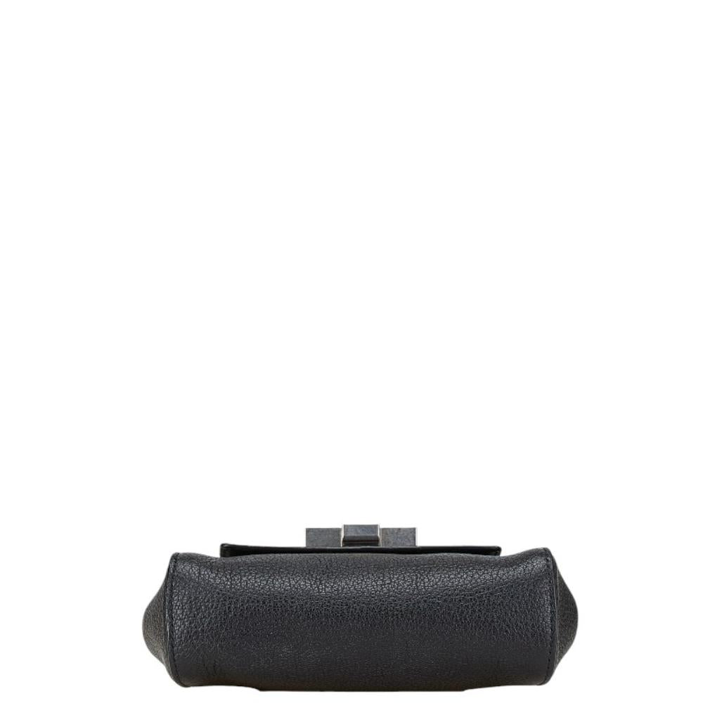 Black Leather Bottega Veneta Clutch