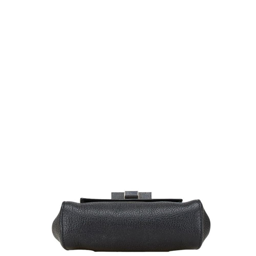 Black Leather Bottega Veneta Clutch