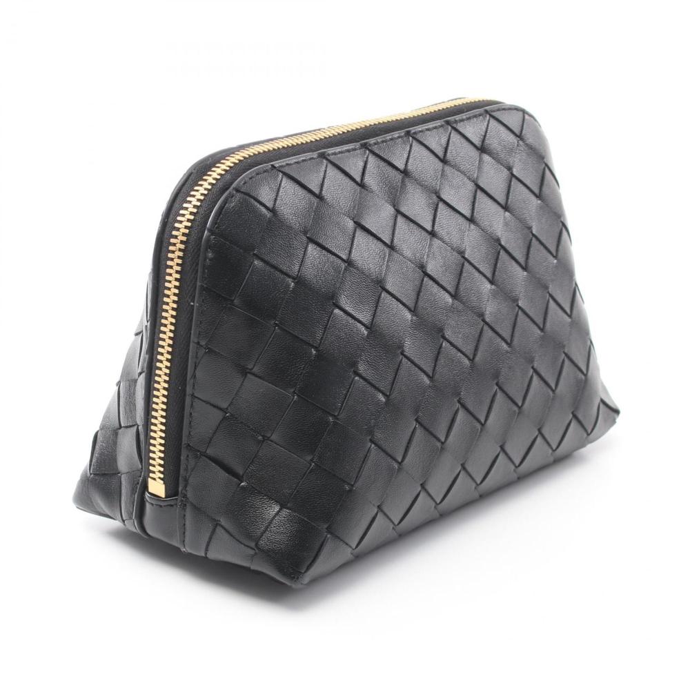 Black Leather Bottega Veneta Pouches