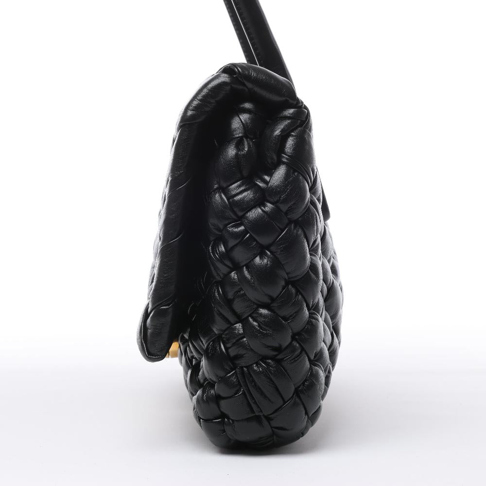 Black Leather Bottega Veneta Shoulder Bag