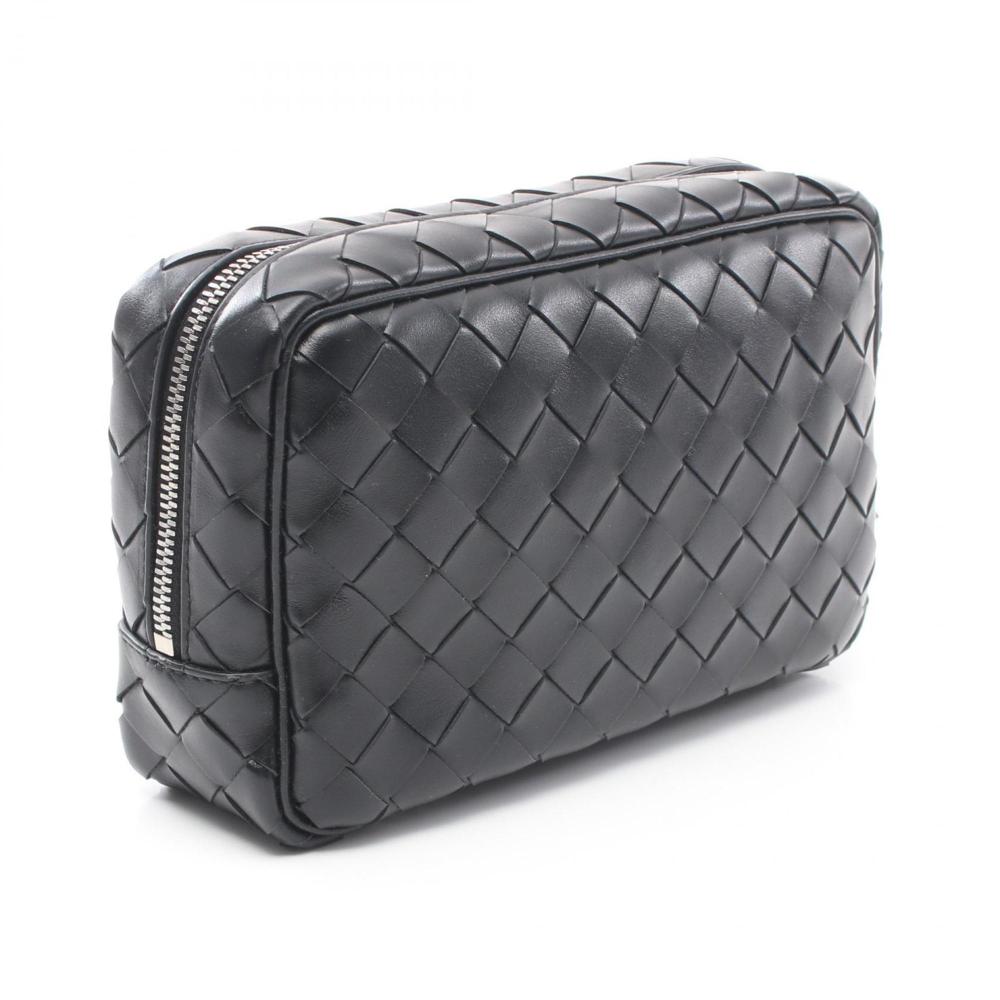 Black Leather Bottega Veneta Pouches