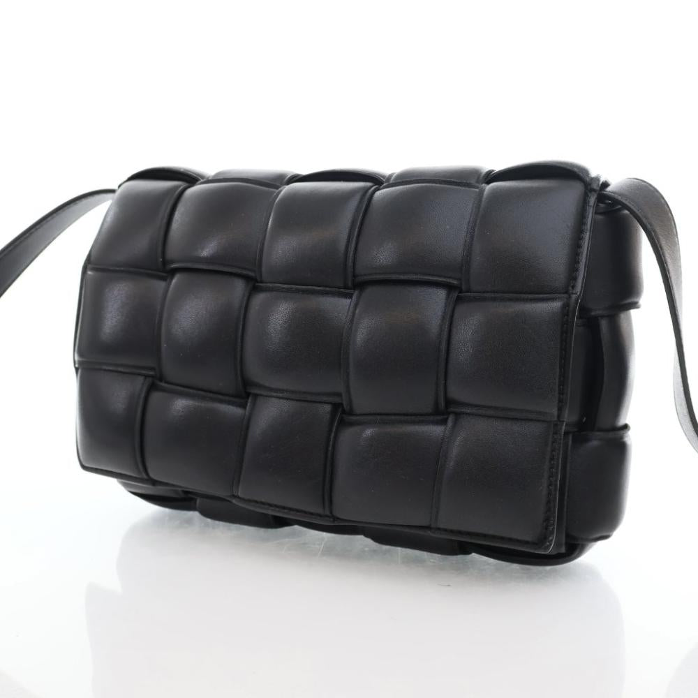 Black Leather Bottega Veneta Crossbody Bag