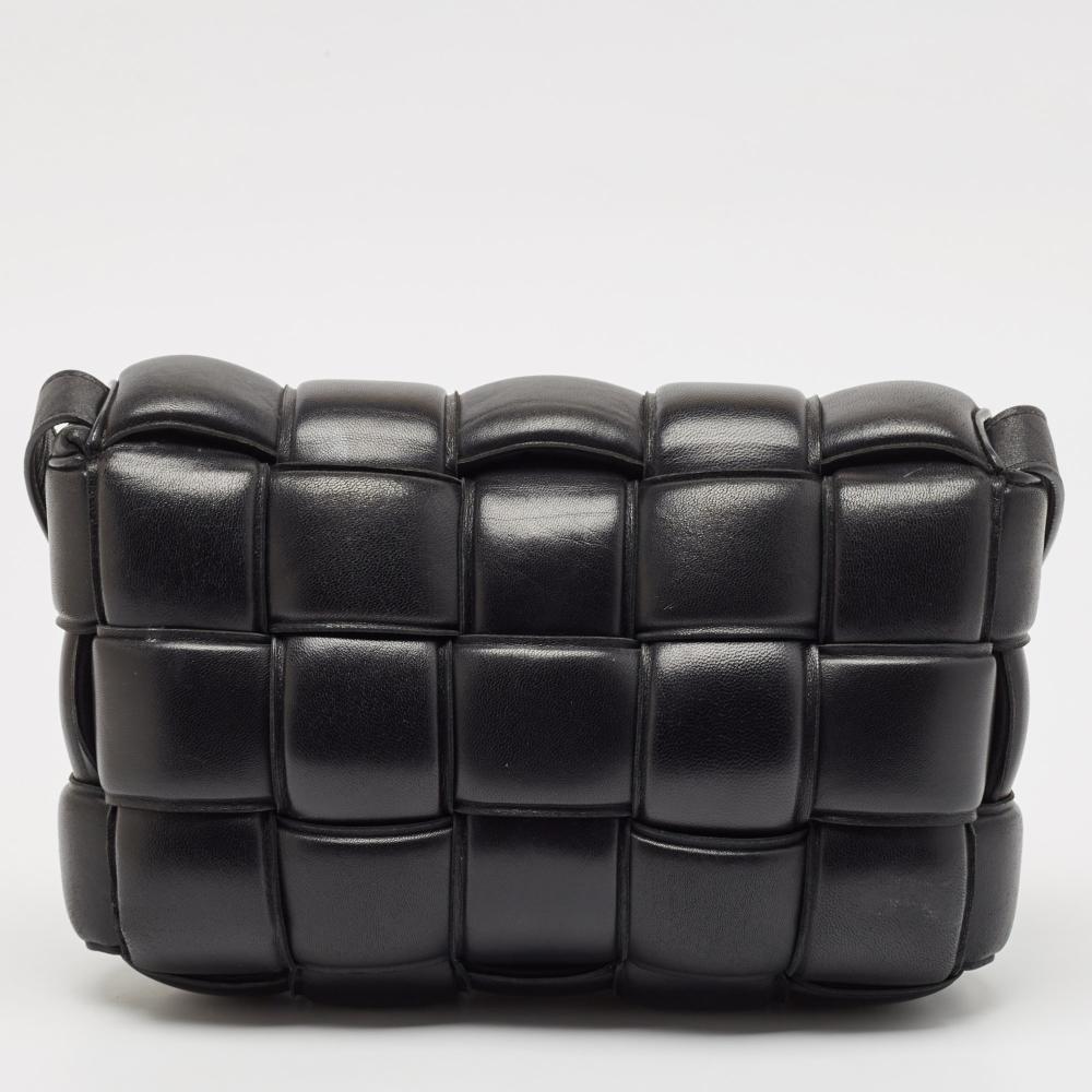 Black Leather Bottega Veneta Shoulder Bag
